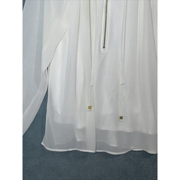 Michael Kors Blouse Womens XL White Long Sleeve Old Money Career Minimalist - Picture 7 of 10